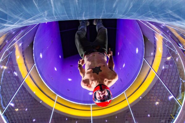 Person Flying Withing Shoirt In Wind Tunnel