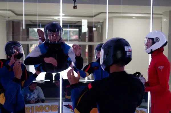 Person Flying In Brimob Polri Korp Wind Tunnel