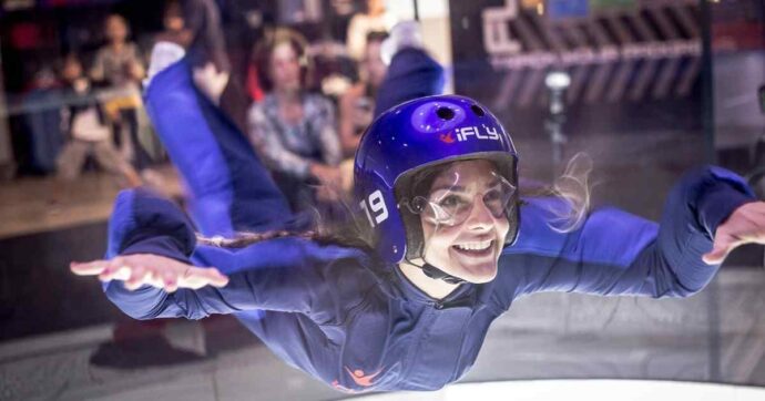 First-time flyer at iFLY Westchester (iFLY NYC) indoor skydiving facility