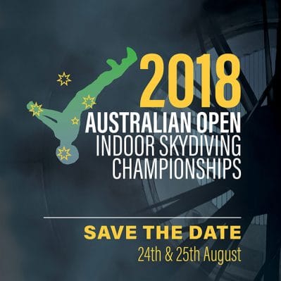 2018 Australian Open Indoor Skydiving Championships Flyer