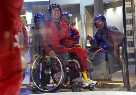 Wheelchair User In Indoor Skydiving Tunnel Ifly